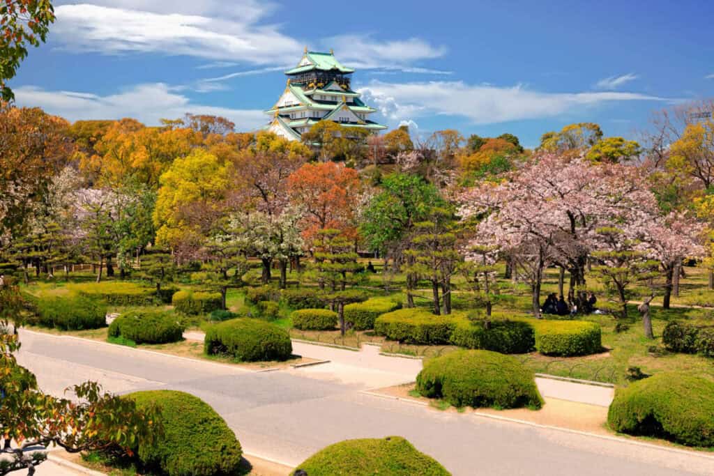 Osaka Castle and Osaka Castle Park in Osaka, Japan